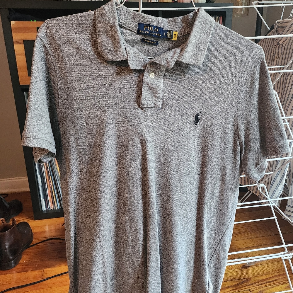 Ralph Lauren Polo Men's Large Custom Slim Fit Light Grey